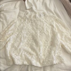 Zara white lace long sleeve